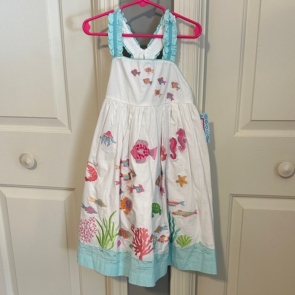 Colorful Fish Print Kids Dress